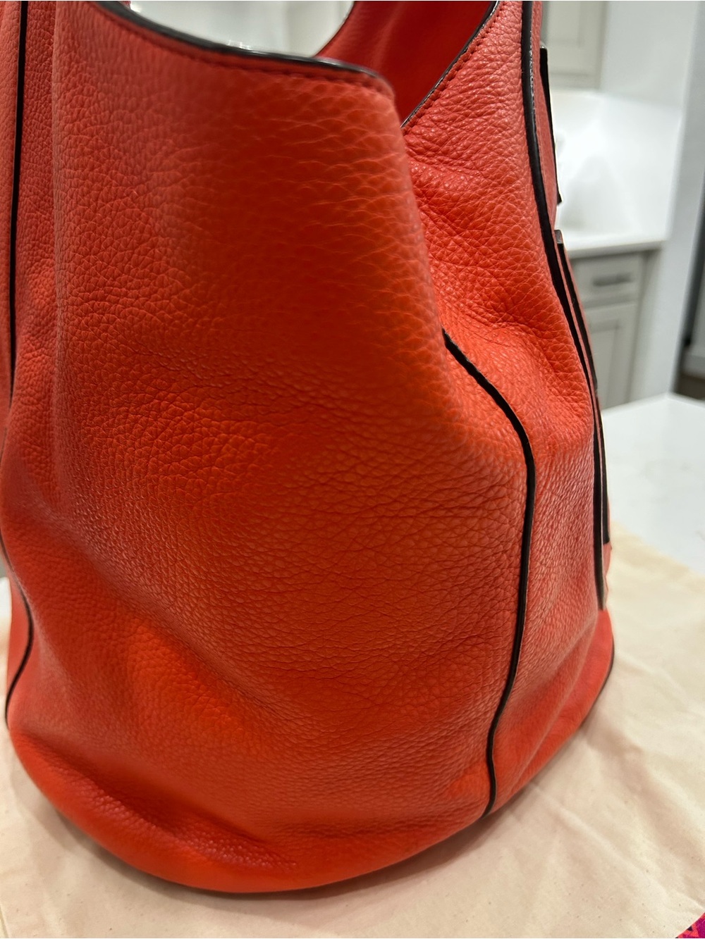 Tory Burch All T Poppy Leather Shoulder Hobo with Embossed Logo - Picture 10 of 12